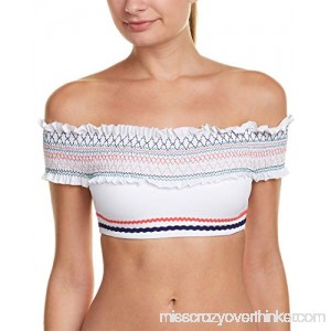 Red Carter Womens Smocked Bandeau Top Xs White B07HWWS4M4